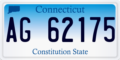 CT license plate AG62175