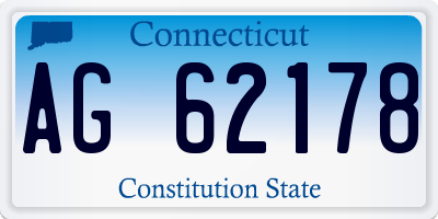 CT license plate AG62178