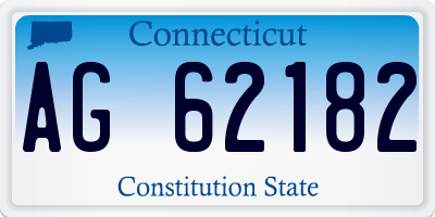 CT license plate AG62182