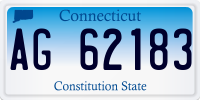 CT license plate AG62183