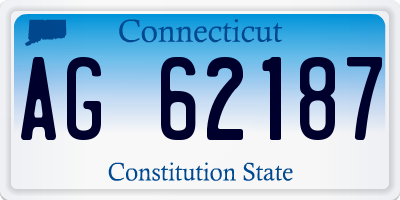CT license plate AG62187