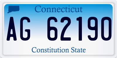 CT license plate AG62190