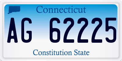 CT license plate AG62225