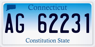CT license plate AG62231