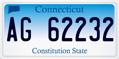 CT license plate AG62232