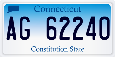 CT license plate AG62240
