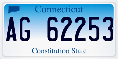 CT license plate AG62253