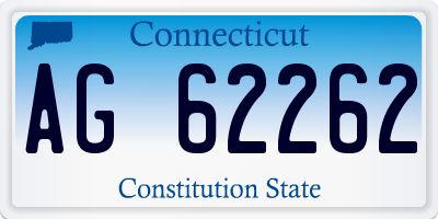 CT license plate AG62262