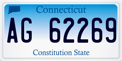CT license plate AG62269