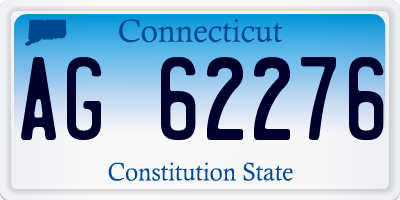 CT license plate AG62276