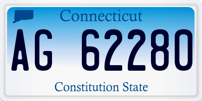 CT license plate AG62280