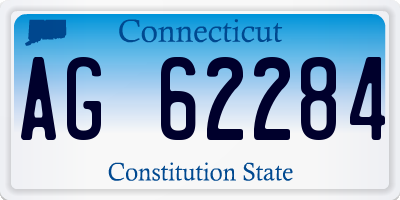 CT license plate AG62284