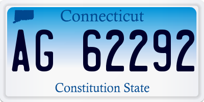 CT license plate AG62292