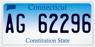 CT license plate AG62296