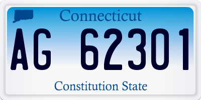 CT license plate AG62301