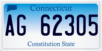 CT license plate AG62305