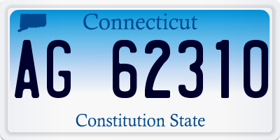 CT license plate AG62310