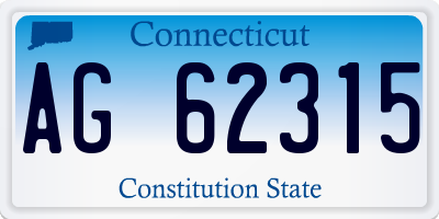 CT license plate AG62315