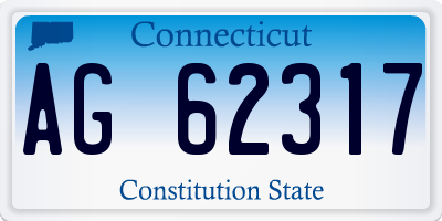 CT license plate AG62317