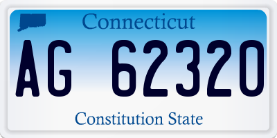 CT license plate AG62320