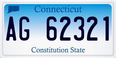 CT license plate AG62321