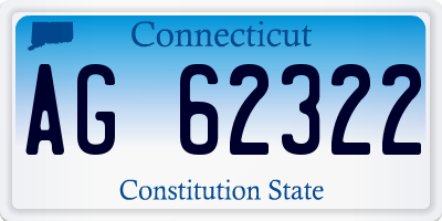 CT license plate AG62322
