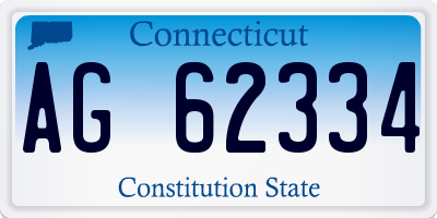 CT license plate AG62334