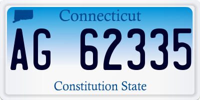 CT license plate AG62335