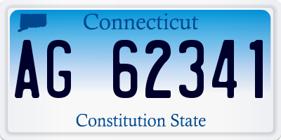 CT license plate AG62341