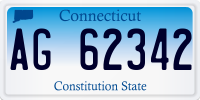 CT license plate AG62342