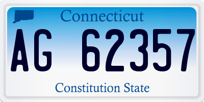 CT license plate AG62357