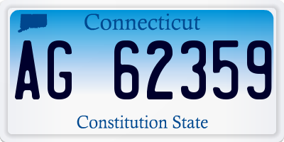 CT license plate AG62359