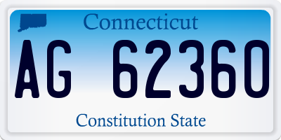 CT license plate AG62360