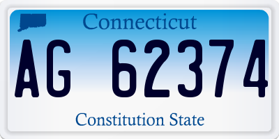 CT license plate AG62374