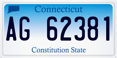 CT license plate AG62381