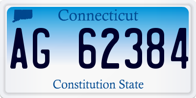 CT license plate AG62384