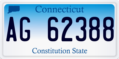 CT license plate AG62388