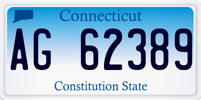 CT license plate AG62389