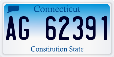 CT license plate AG62391