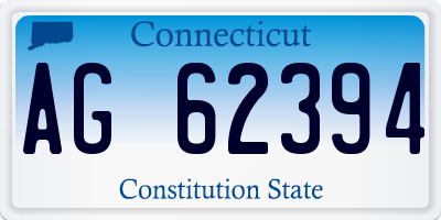 CT license plate AG62394