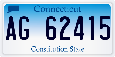 CT license plate AG62415