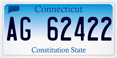 CT license plate AG62422