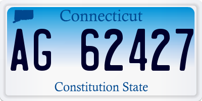 CT license plate AG62427