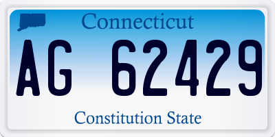 CT license plate AG62429