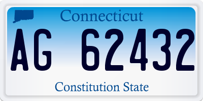 CT license plate AG62432