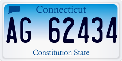 CT license plate AG62434