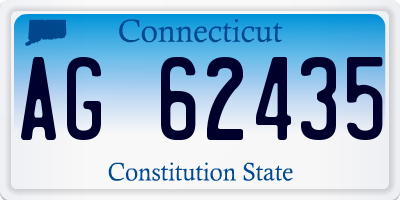 CT license plate AG62435