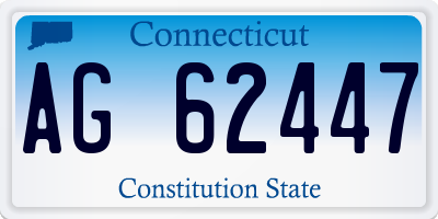 CT license plate AG62447
