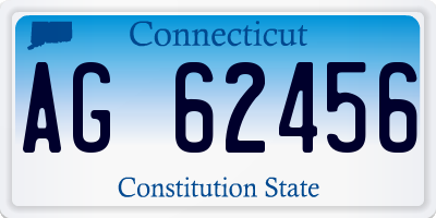 CT license plate AG62456