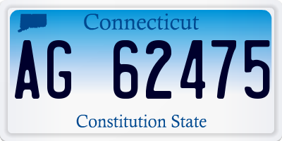 CT license plate AG62475